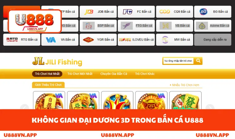 Không gian đại dương 3D trong bắn cá U888